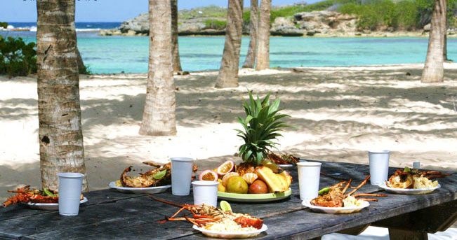 repas à la plage visite marie-galante No Limit