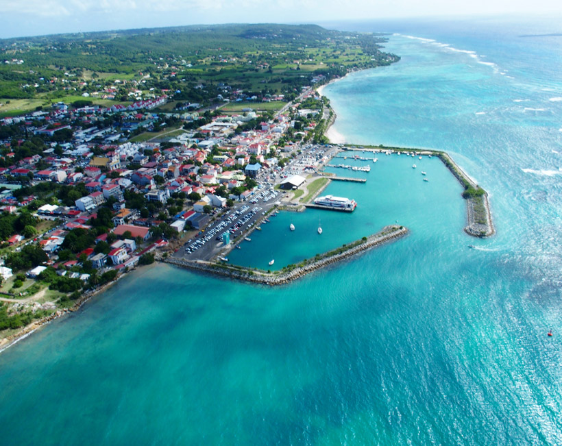 Vue aérienne Grand-Bourg Marie-Galante