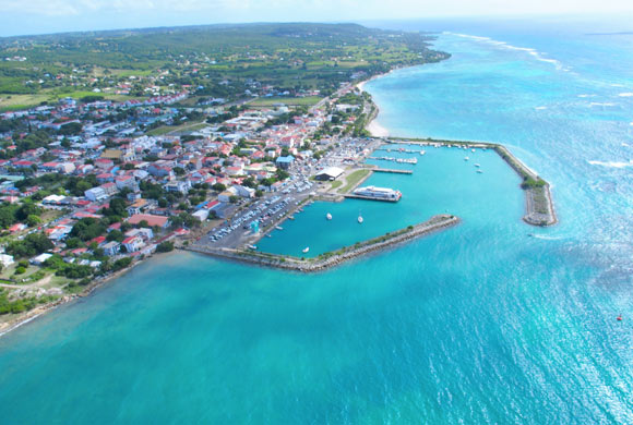 Vue aérienne Grand-Bourg, Marie-Galante